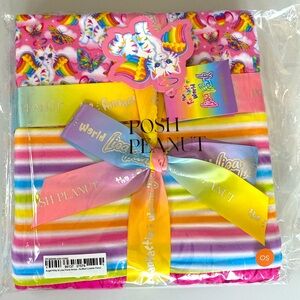 Posh Peanut Angel Kitty & Lisa Frank Stripe Ruffled Luxette Patoo Blanket NWT